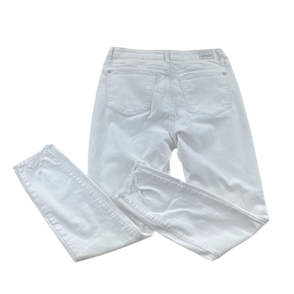 Judy Blue Jeans Womens 9/29 White Denim High Rise Skinny Fit Stretch Casual